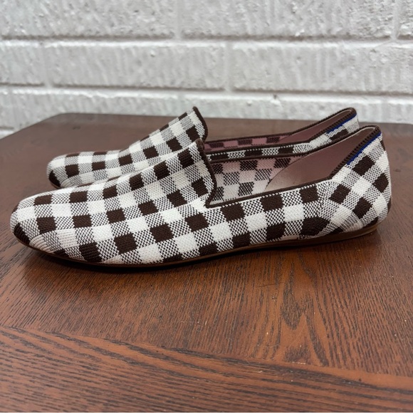 Rothy’s Marta Ferri Chestnut Check Loafers Gingham 11.5